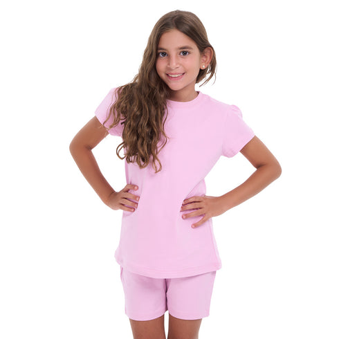 Girls summer pajama set Rose t-shirt +shorts